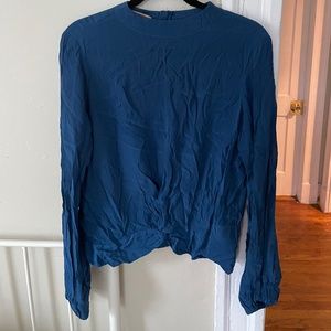 Silky petrol blue blouse